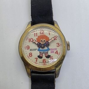 Vintage Raggedy Ann Working Manual Wind Watch 1971 Swiss Made